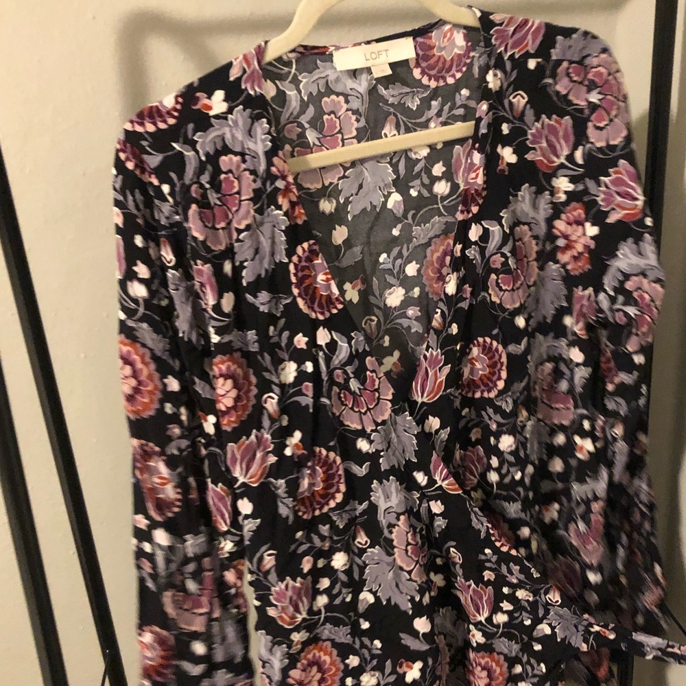 LOFT Floral Wrap Top